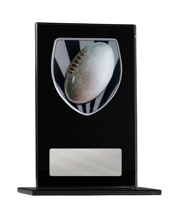 Black Glass Aussie Rules Glass Award 200mm