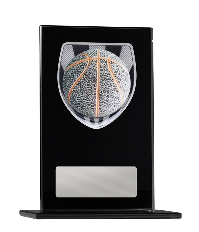 Black Glass Basketball Glass Award 200mm