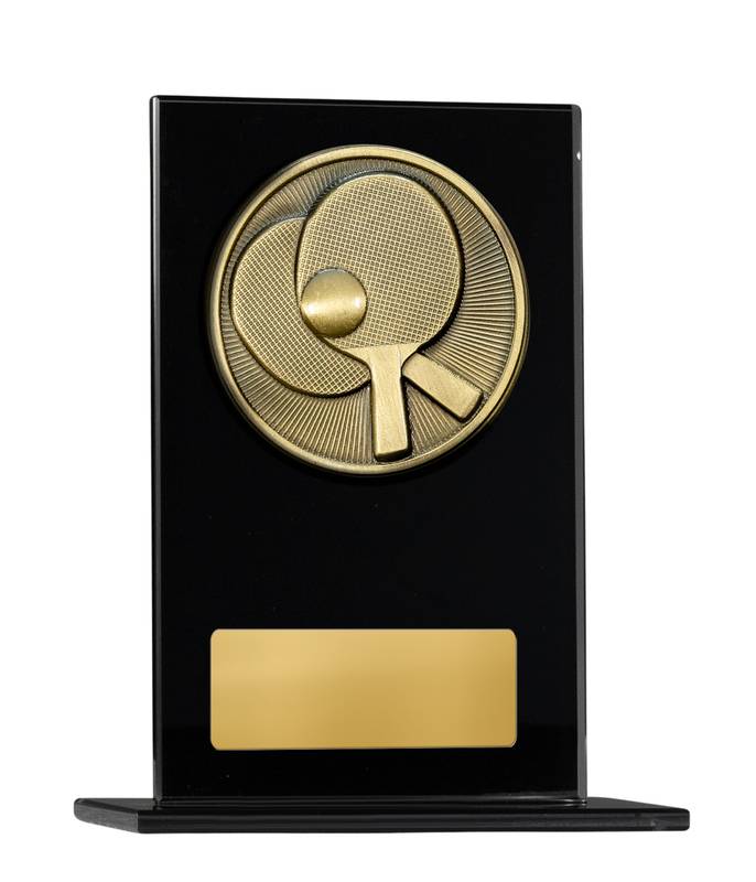 Black Glass Table Tennis Glass Award 200mm