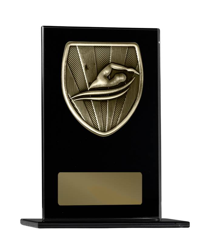 Black Glass Swimming Glass Award 200mm