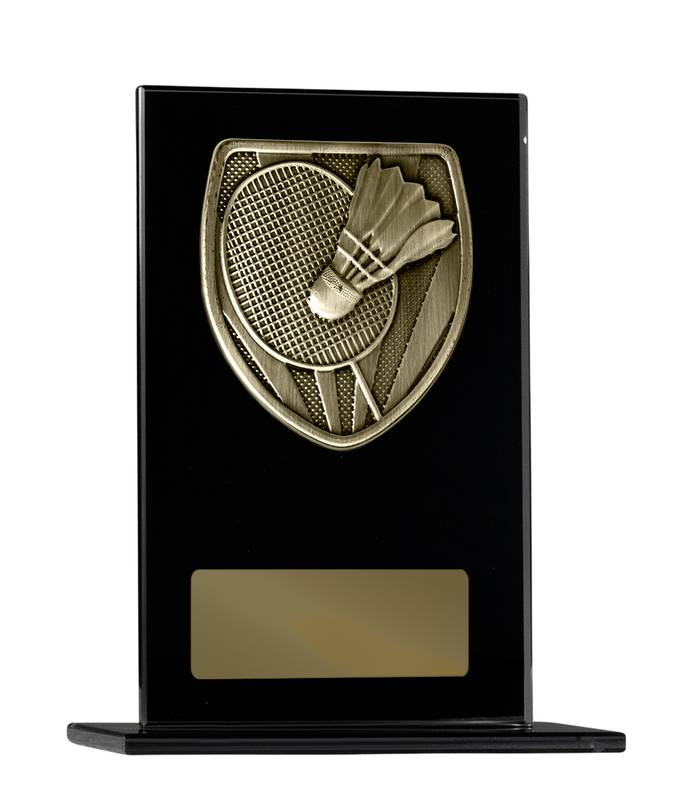 Black Glass Badminton Glass Award 200mm
