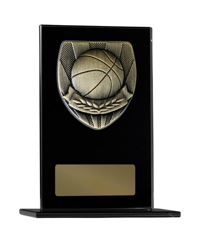 Black Glass Basketball Glass Award 200mm