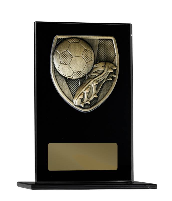 Black Glass Football Glass Award 200mm