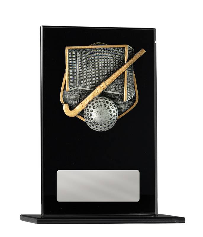 Black Glass Hockey Glass Award 200mm