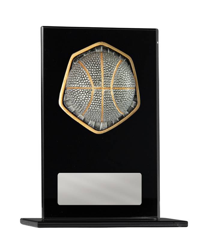 Black Glass Basketball Glass Award 200mm