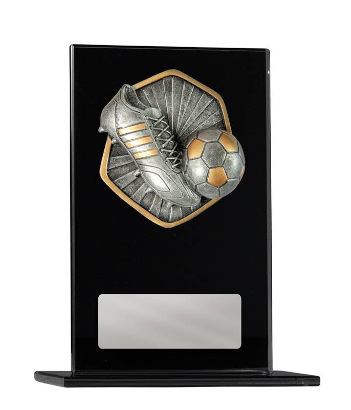 Black Glass Football Glass Award 200mm