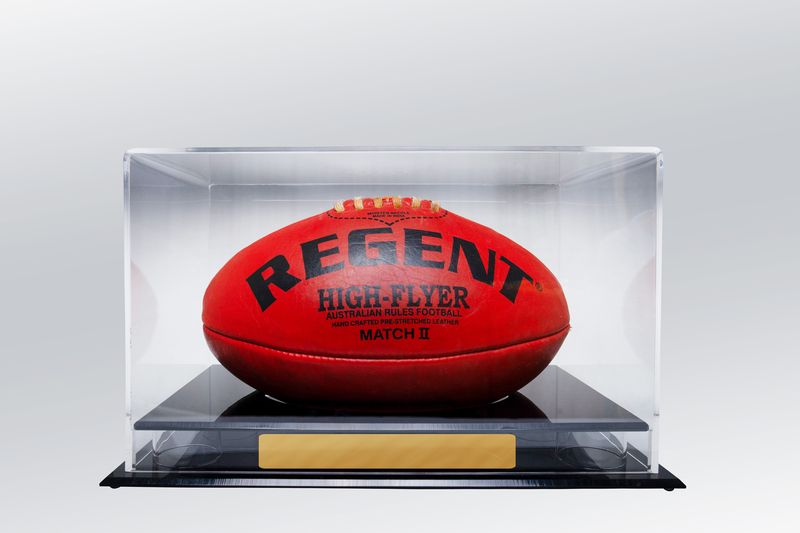 Acrylic Rectangle Aussie Rules Ball Holder 217mm
