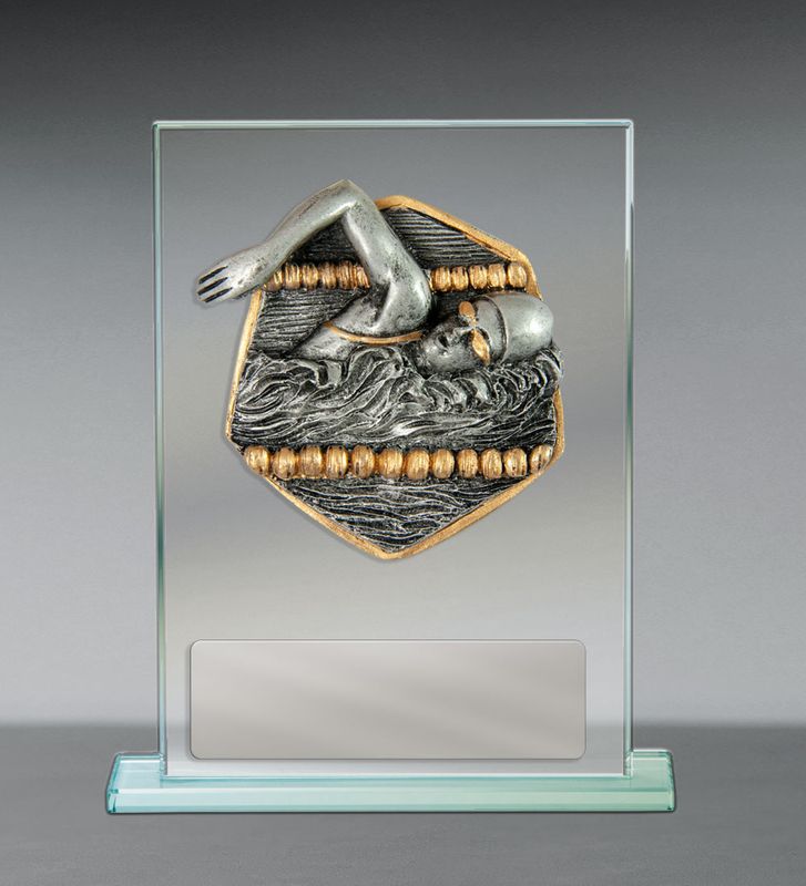 Swimming Theme on Glass Award 170mm