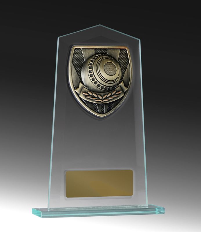 Lawn Bowls Theme on Glass Award 210mm