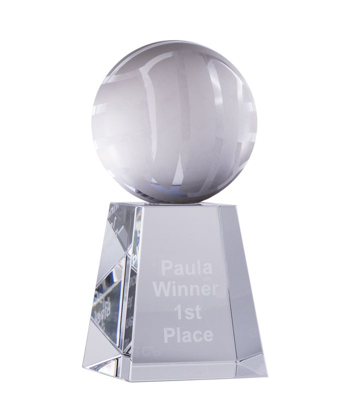 Crystal Netball on Stand Crystal Award 138mm