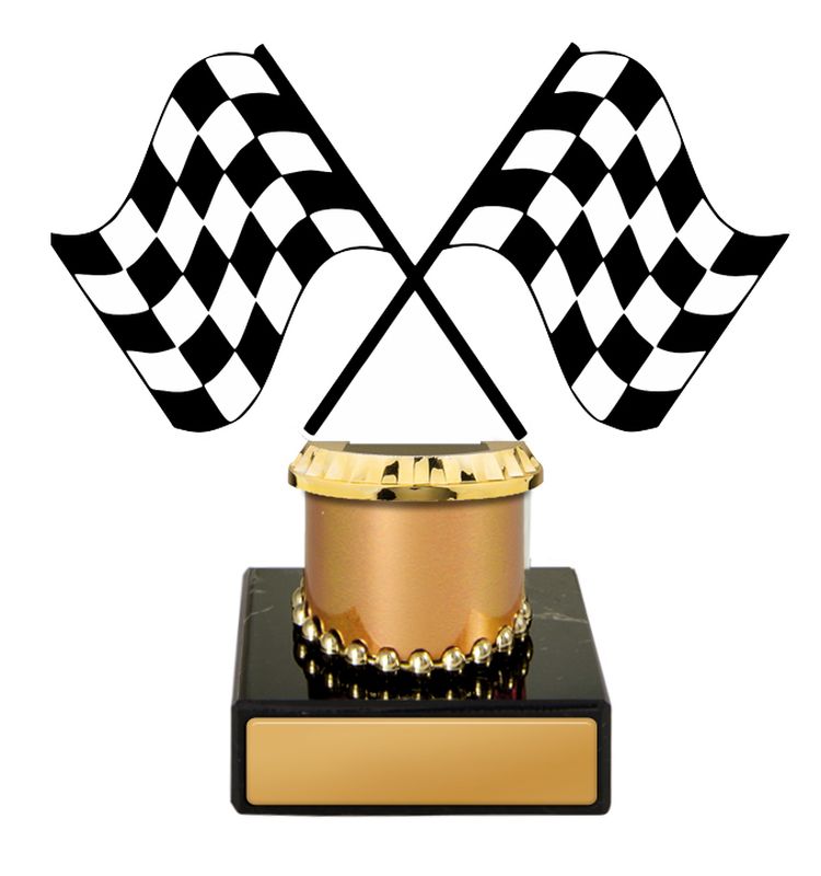 Acrylic Flags on Column Motorsports Trophy 130mm