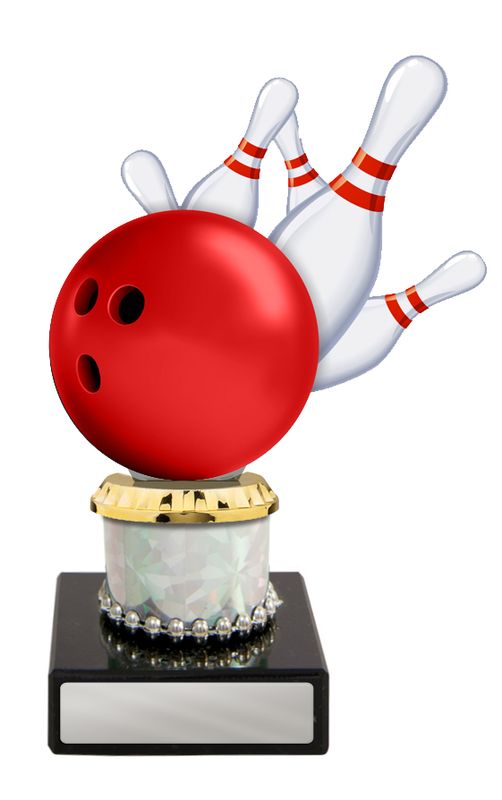 Acrylic Ten Pin Bowling on Column Ten Pin Bowling Trophy 166mm